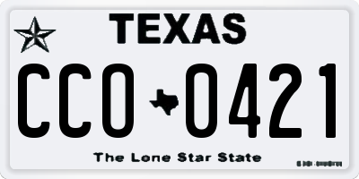 TX license plate CCO0421