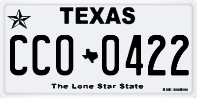 TX license plate CCO0422