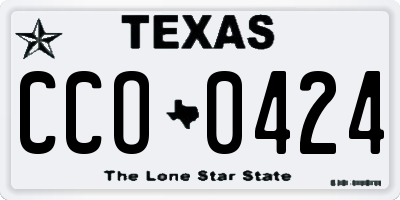 TX license plate CCO0424