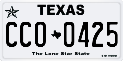 TX license plate CCO0425