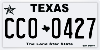 TX license plate CCO0427