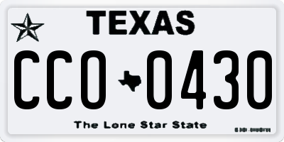 TX license plate CCO0430