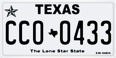 TX license plate CCO0433