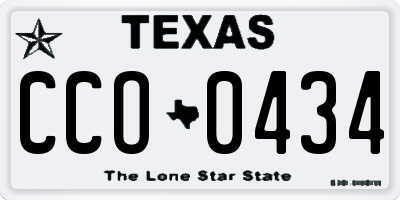 TX license plate CCO0434