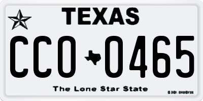 TX license plate CCO0465
