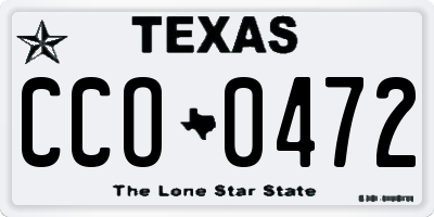 TX license plate CCO0472