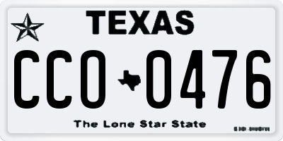 TX license plate CCO0476