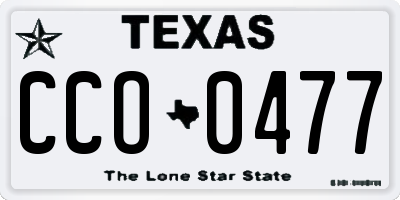 TX license plate CCO0477