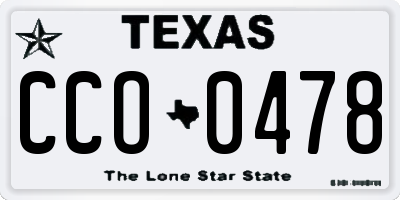 TX license plate CCO0478