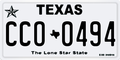 TX license plate CCO0494