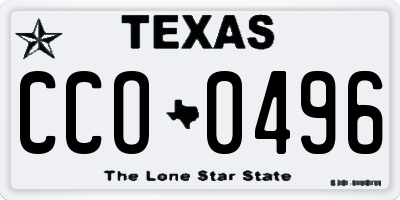 TX license plate CCO0496