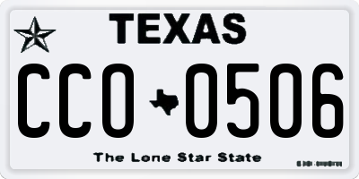 TX license plate CCO0506