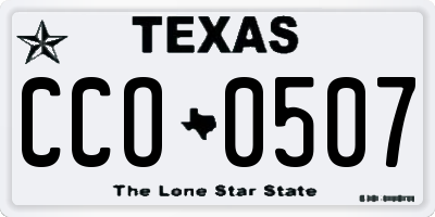 TX license plate CCO0507