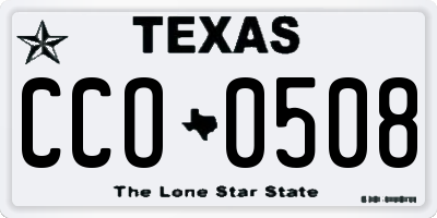 TX license plate CCO0508