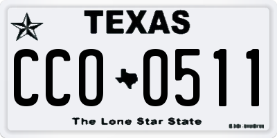 TX license plate CCO0511