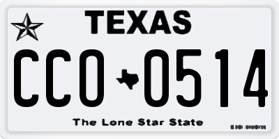 TX license plate CCO0514