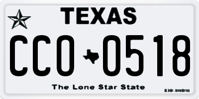 TX license plate CCO0518