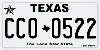 TX license plate CCO0522