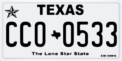 TX license plate CCO0533