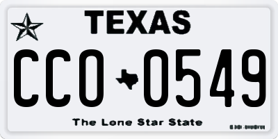 TX license plate CCO0549