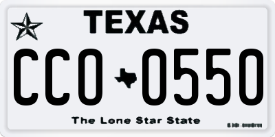 TX license plate CCO0550