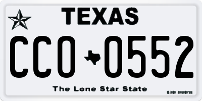 TX license plate CCO0552