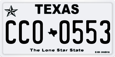 TX license plate CCO0553