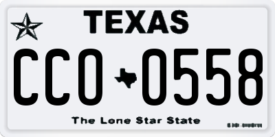 TX license plate CCO0558