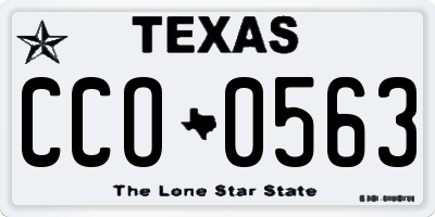TX license plate CCO0563