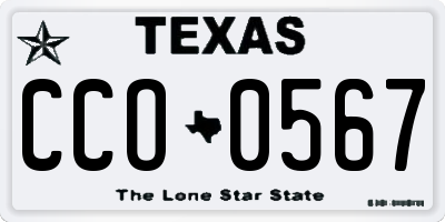 TX license plate CCO0567