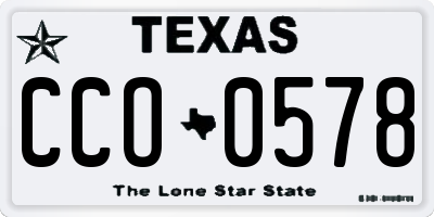 TX license plate CCO0578