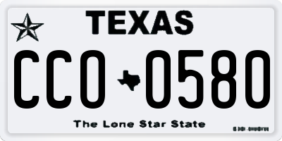 TX license plate CCO0580