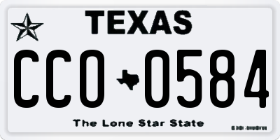 TX license plate CCO0584