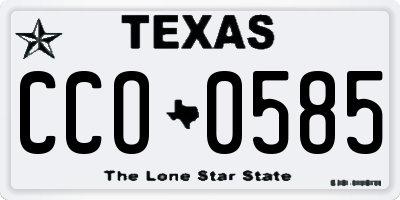 TX license plate CCO0585