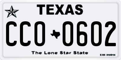 TX license plate CCO0602