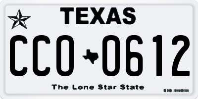 TX license plate CCO0612