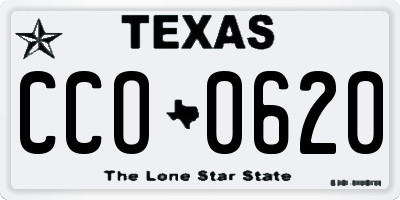 TX license plate CCO0620