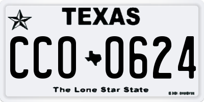 TX license plate CCO0624
