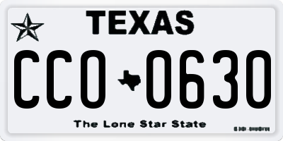 TX license plate CCO0630