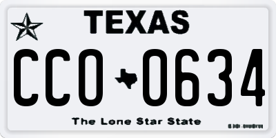 TX license plate CCO0634