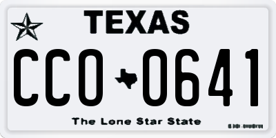 TX license plate CCO0641