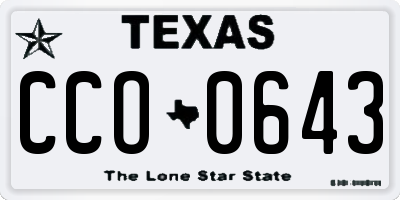 TX license plate CCO0643