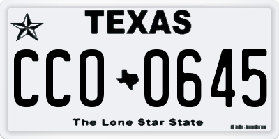 TX license plate CCO0645