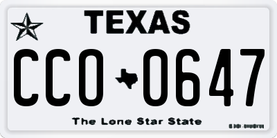TX license plate CCO0647
