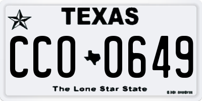TX license plate CCO0649