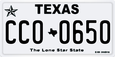 TX license plate CCO0650