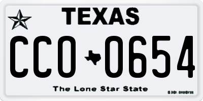 TX license plate CCO0654