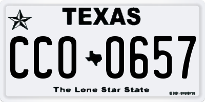 TX license plate CCO0657