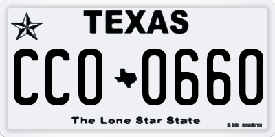 TX license plate CCO0660