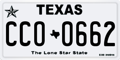 TX license plate CCO0662